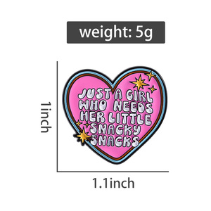 Solo una chica que necesita su pequeño Snacky Snacks, alfileres esmaltados, broche romántico de corazón rosa, insignia de solapa, regalos de joyería al por mayor - Product Image 6