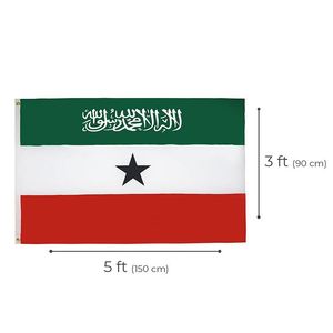 Logo personnalisé imprimé personnalisé tous les pays drapeau 3x5 pieds 90*150cm Portable Polyester 68D Somalie Somaliland drapeau - Product Image 2
