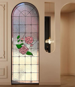 Plaque de <span class=keywords><strong>verre</strong></span> décorative en <span class=keywords><strong>cristal</strong></span> style <span class=keywords><strong>Tiffany</strong></span> à texture craquelée personnalisée, motifs multiples, pour décoration de mur rideau - Product Image 2