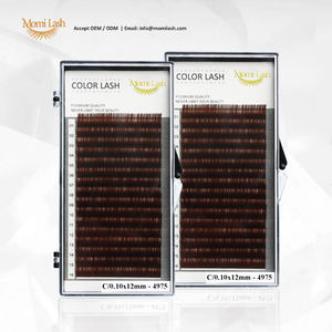 OEM personalizado rico marrón suave extensiones de pestañas con CC Curl volumen bandejas de pestañas - Product Image 2