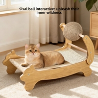 Tapis à gratter en sisal pour chat, lit douillet pour chat, tapis de jeu interactif tout-en-un, chaise longue pour chat extra-durable et simple