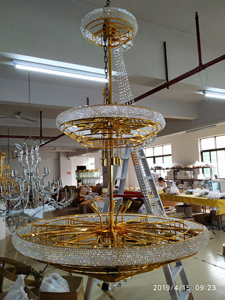 <span class=keywords><strong>4</strong></span> couches de luxe longue pendaison lumière escalier Amérique vintage lustre boule de cristal lampe - Product Image 3