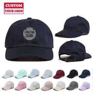 Wholesale Blank Custom Logo 6 Panel Sport Cotton Print Baseball Cap Embroidered Casual Dad Soft Hat Embroidery
