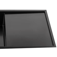 Évier de cuisine moderne en acier inoxydable 304 avec égouttoir, fait main, 1,2 mm, noir doré, pour buanderie, avec accessoires d'égouttoir