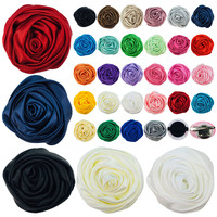 5cm 31 couleurs vente d'usine Satin Rose fleurs artificielles pour la décoration de voiture de mariage bricolage tissu matériel fleurs CH029
