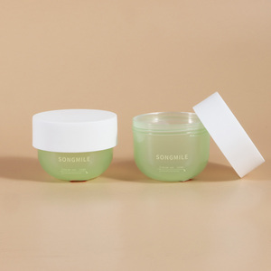 Envase Cosmético Redondo de PP Blanco Mate Verde de 30 ml, 30 g, 100 g, 300 g, Precio de Fábrica Económico, para Crema Facial, Envases para el Cuidado de la Piel - Product Image 1