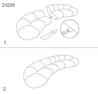 Modernes Komfortables Gebogenes Sofa Wohnzimmermöbel 4-Sitzer Gebogenes Weißes Sofa Cloud Down Modulares Sofa