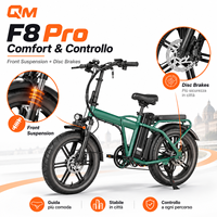 Vélo électrique pliable QMWHEEL F8 Pro Italie, 20 pouces, 250W, 48V, 35Ah, longue autonomie, vente en gros