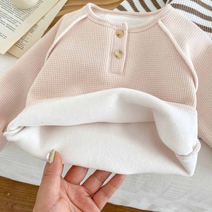 6M-3Y Baby Fleece Gevoerd Ondershirt Koreaanse Stijl Herfst Winter Dikke Warme T-shirt Tops met Ronde Hals voor Jongens Meisjes - Product Image 4