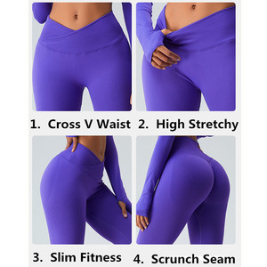 Venta al por mayor leggins ajustados sin costuras glúteos fruncidos push up <span class=keywords><strong>mallas</strong></span> deportivas correr logotipo elástico personalizar gimnasio activo yoga <span class=keywords><strong>mallas</strong></span> - Product Image 2