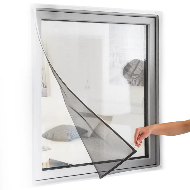 المغناطيسي نافذة الشاشة نوافذ بلاستيكية مع إدراج شاشة ذاتية اللصق مع الدائري سحب