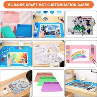 Tapis de peinture en silicone durable personnalisé par le fabricant avec palette de pigments antiadhésive pour la coloration et le dessin