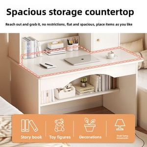Bureau d'ordinateur moderne sur mesure OEM avec bibliothèque intégrée, en MDF, avec tiroirs de rangement, <span class=keywords><strong>pour</strong></span> salon ou bureau, compact, <span class=keywords><strong>pour</strong></span> ordinateur <span class=keywords><strong>portable</strong></span> - Product Image 3