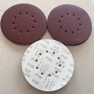 먼지 추출 궤도 샌더용 5 "8 홀 레드 알루미늄 산화물 샌딩 디스크 후크 & 루프 백킹 - Product Image 1