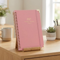 Agenda spirale portable 2027 personnalisé, écriture fluide, dorure à chaud, idéal pour la planification des tâches personnelles - Vente flash