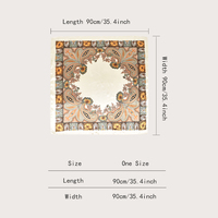 Écharpes en soie imitation pour femmes, 90 cm, écharpes imprimées de fleurs de cajou, écharpes carrées en satin de luxe, marques célèbres, hijabs