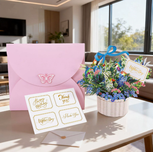 Carte de vœux 3D exquise avec des fleurs de papillon, rose, tulipe, lavande et hortensia pour la fête des enseignants, la fête des mères, un anniversaire. - Product Image 4
