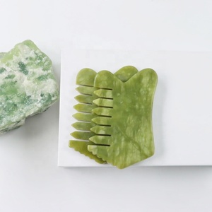 <strong>Best</strong> Selling Xiuyan Green Natural Jade Head Hair Massager Gua Sha Stone <strong>Massage</strong> Comb - Product Image 3