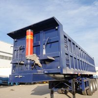 Prix d'usine Semi-remorque benne basculante hydraulique robuste 3 essieux 80 tonnes