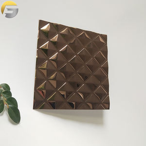 WL259 מפעל מלון קיר תקרה וקיר חיפוי לוחות מנסרתי צורת הבלטות רוז זהב מראה נירוסטה גיליונות - Product Image 4