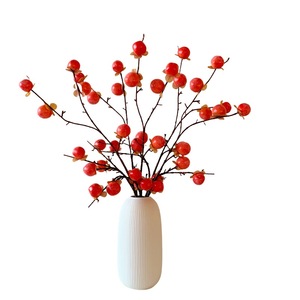 Ornements décoratifs en kaki artificiel Muyu Chronicles, 8 pièces, orange rouge, en mousse plastique, pour la décoration du salon du Nouvel An - Product Image 5