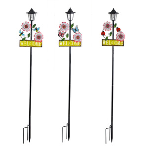 Letrero de Bienvenida Solar con Estaca para Jardín, Luz Decorativa de Metal con Flores y Abejas, Adorno para Patio, Camino, Césped y Paisaje - Product Image 6