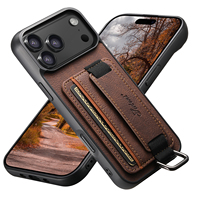 Coque de téléphone SUTENI pour iPhone 18 Pro Max avec dragonne, anneau de fixation, porte-cartes et support, en similicuir texture litchi, compatible 17 16Plus 15 14 13