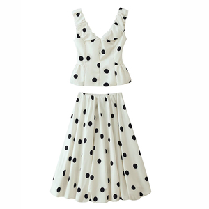 PB&ZA Falda <span class=keywords><strong>Midi</strong></span> de Mujer con Estampado de Ondas, Nueva Colección Verano 2026, Estilo Chic Vintage, Falda Tipo Skort de Cintura Alta para Mujer - Product Image 6