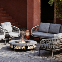 Premium Balkon Terrasse Rattan Wasserdichtes Modernes Luxuriöses Outdoor-Sofa Garten-Sofagarnitur Möbel für Draußen