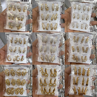 Boucles d'oreilles créoles géométriques 3D plaquées or XUPING – Collection de bijoux audacieux pour la vente en gros et les soirées