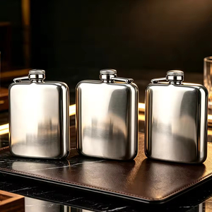 Meilleures ventes : Gourde carrée 301-400ml avec tige de connexion en acier inoxydable 304, gourde à whisky portable, bouteille de vin pour l'extérieur - Product Image 3