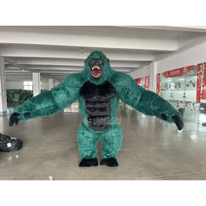 Costumi Gonfiabili da Mascotte Gorilla 2/2.6/3m Verde Scuro, Abiti per Cosplay Gorilla per Eventi, Pelliccia Lunga per Noleggio - Product Image 1