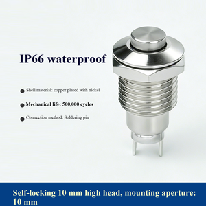 Interrupteur à bouton-poussoir LED autobloquant à réinitialisation, 10 mm, en acier inoxydable, IP65, 220 V, 1NO1NC - Product Image 4