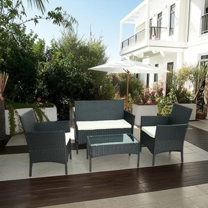 Steel Rattan 4 Pieces Outdoor <strong>Furniture</strong> Sales Set Courtyard Garden Patio Rattan Sofa Outdoor Rattan <strong>Furniture</strong> - Product Image 2