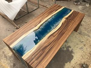 Recubrimiento de Superficie de Madera de Alta Calidad OEM, Estilo Resina Epoxi, 100% Calidad, Forma Rectangular, 2 Caras, Blue River - Product Image 3