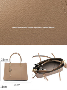 กระเป๋าโท้ทหนังแท้สุดหรูขายส่ง พร้อมปักโลโก้ กระเป๋าสะพายไหล่ผู้หญิง ความจุเยอะ กระเป๋าถือสำหรับสุภาพสตรีสำหรับใช้ในสำนักงาน - Product Image 2