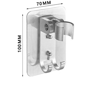 Support <span class=keywords><strong>de</strong></span> <span class=keywords><strong>douche</strong></span> mural carré moderne en aluminium chromé, sans perçage, avec <span class=keywords><strong>crochet</strong></span>, installation facile, emballé <span class=keywords><strong>pour</strong></span> salle <span class=keywords><strong>de</strong></span> bain et toilettes - Product Image 3