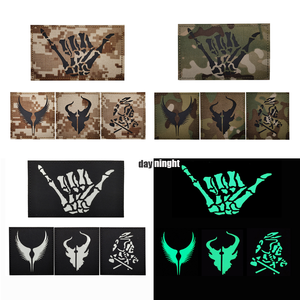 Infrarouge Réfléchissant Laser-Cut Iron-On pour Dos Adhésif Autocollant 'Demon Hunter' Squelette Doigts Veilleuse Écologique - Product Image 1