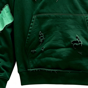 Hoodie Homme Oversize Vintage Épais Délavé Coupe Courte Effet Usé Broderies Appliquées Logo Personnalisé - Product Image 5
