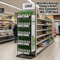 Présentoir promotionnel sur pied en métal pour boissons, personnalisé, à alimentation par gravité, pour bières, vins et boissons gazeuses, vente en gros