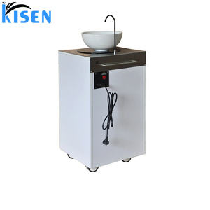 Tiada paip hitam putih kisen salun mangkuk syampu mudah alih elektrik sinki besen basuh tangan dengan Haba Dan roda tangki Air - Product Image 4