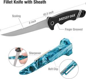 4-teiliges Angelwerkzeug-Kit Pistolengriff-Angel zange Fischfilet messer Fliegenfischer-Retraktor mit einziehbarem Lanyard - Product Image 2