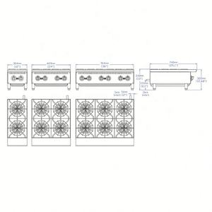 Cocina comercial Cocina Restaurante Cocina Acero inoxidable 6 quemadores Placas calientes - Product Image 6