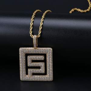 Collar de Circonia con Colgante Sólido de Moda, un Éxito de Ventas en Transmisiones en Vivo de Migos, un Accesorio con un Símbolo de la Moda Masculina Europea - Product Image 1