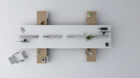 Cloison de séparation de bureau pour poste de travail en open space avec panneau acoustique et écran d'intimité pour zone de travail partagée en équipe