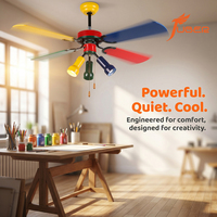 Ventilateur de plafond décoratif de 56 pouces à grand débit d'air avec lumière, télécommande double commande et chaîne de tirage, pales métalliques, idéal pour chambre principale