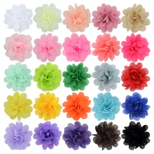 Hot Selling Chiffon Fabric Flower Headwear Hair Shoes Accessories Artificial Decorative Flower Handmade chiffon fabric flowers