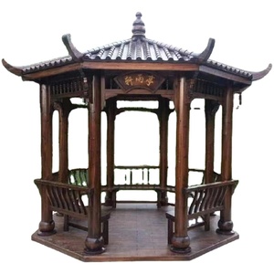 Gazebo en bois de style chinois décoratif pour le refroidissement des temples et des jardins - Product Image 1