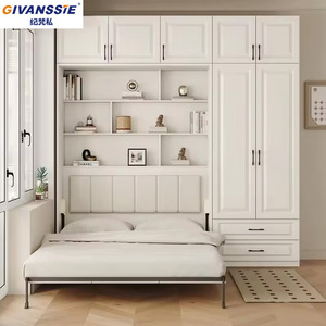 Cama Murphy Extensible de Madera de Alta Calidad con Armario y Escritorio, Cama Invisible Multifuncional que Ahorra Espacio, Diseño Moderno - Product Image 1