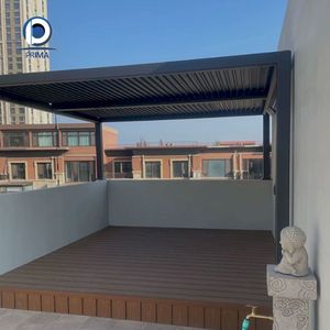 Pergola en alliage d'aluminium de style méditerranéen Prima, texture rugueuse, résistante au soleil, imperméable, abri teinté pour villa côtière et cour - Product Image 3